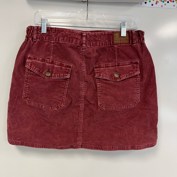 American Eagle Pink Corduroy Mini Skirt Sz. 12 - Picture 6 of 8